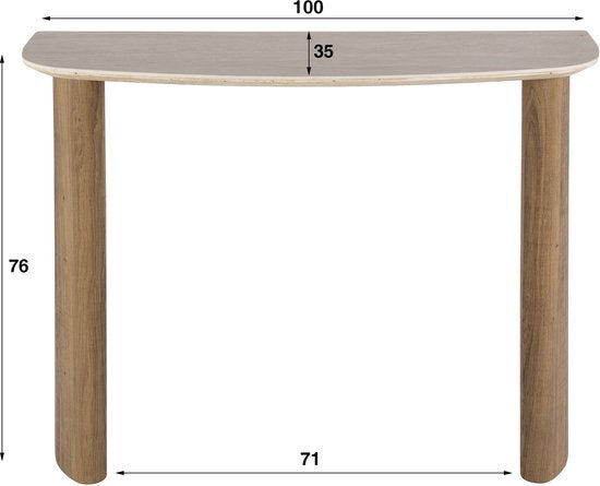 Hal-/kaptafel Romano Curvo / Keramiek travertin