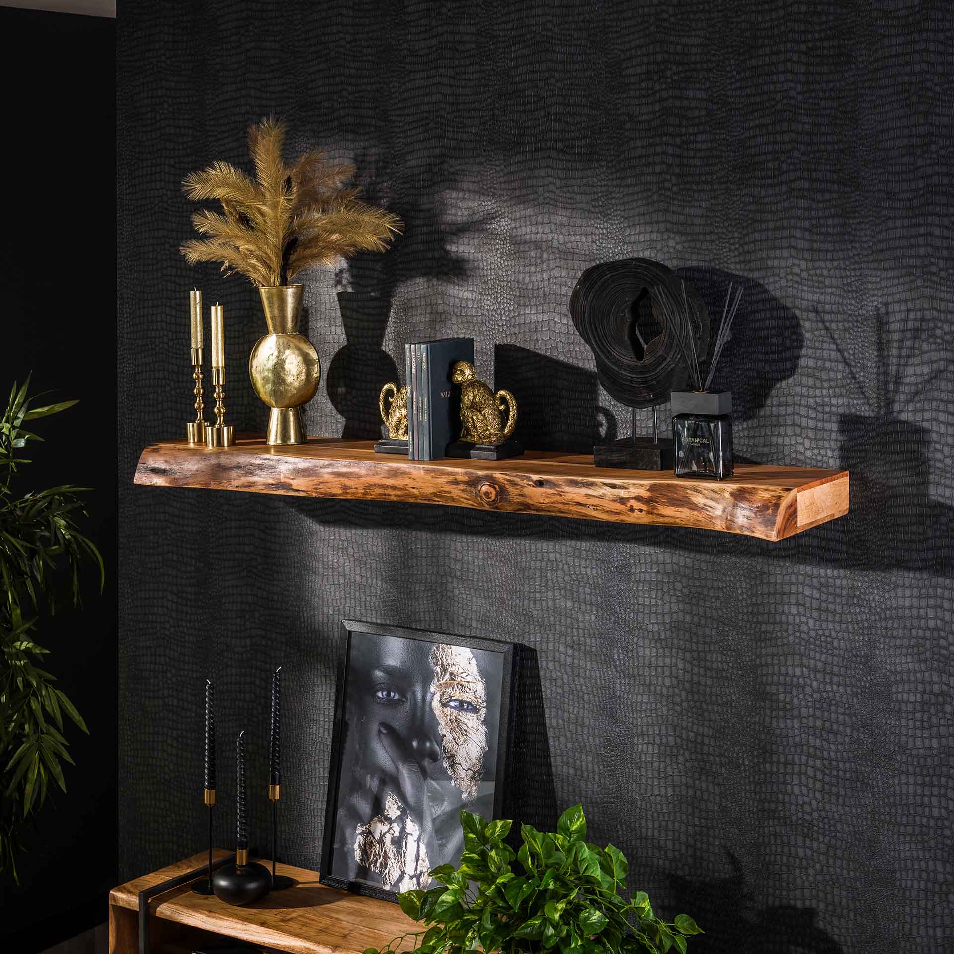 Wandplank Live Edge 150 cm