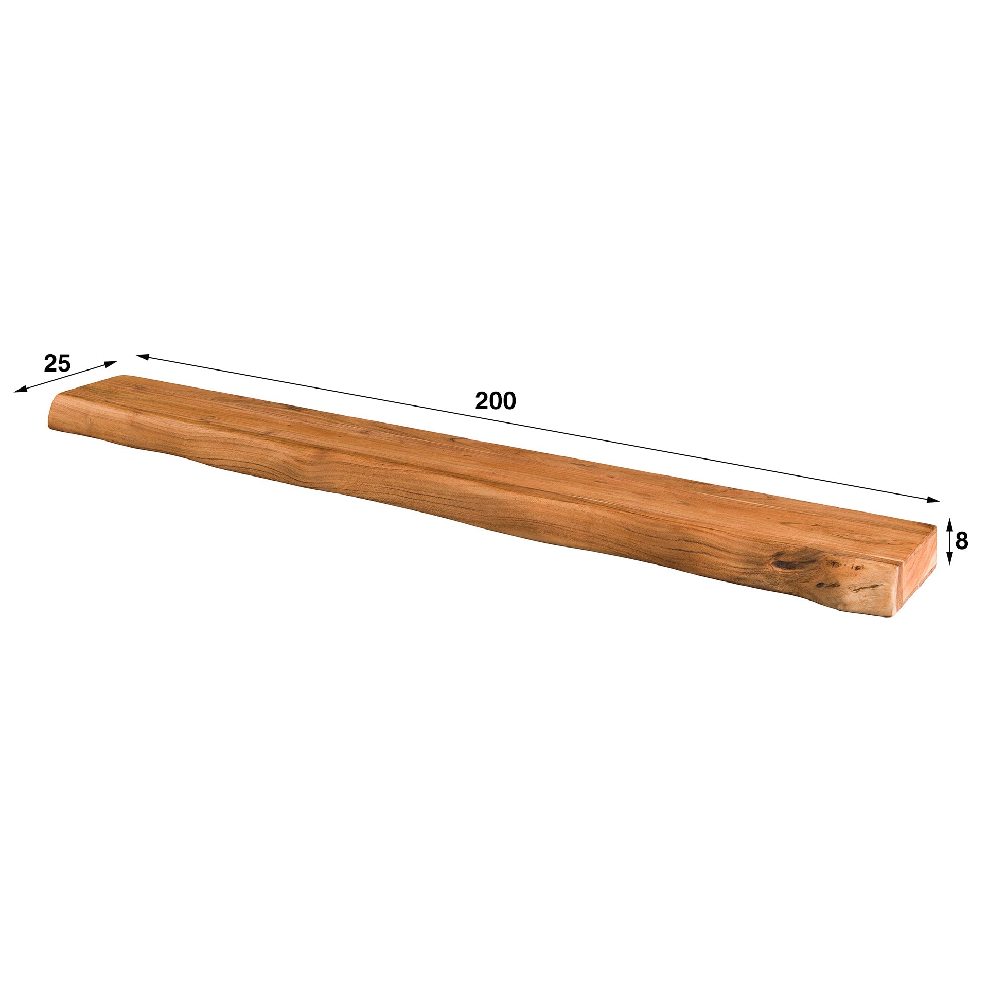 Wandplank Acacia 200 cm