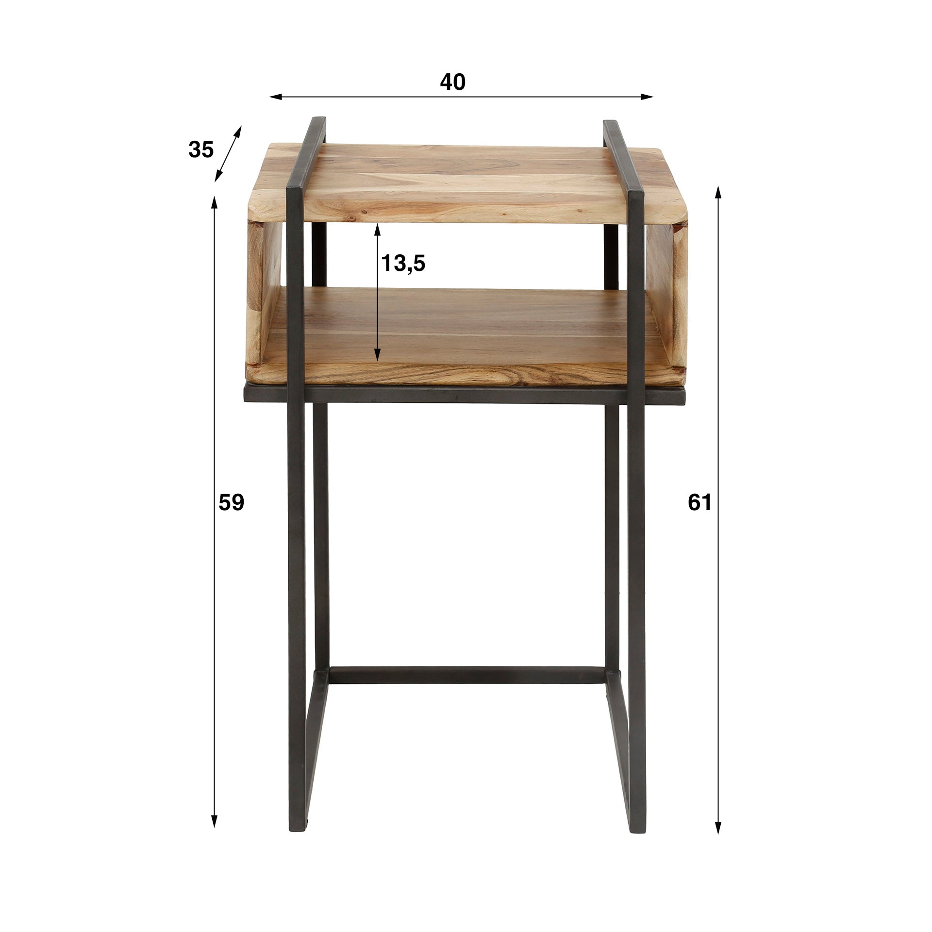 Nachtkastje met Metaal Frame
