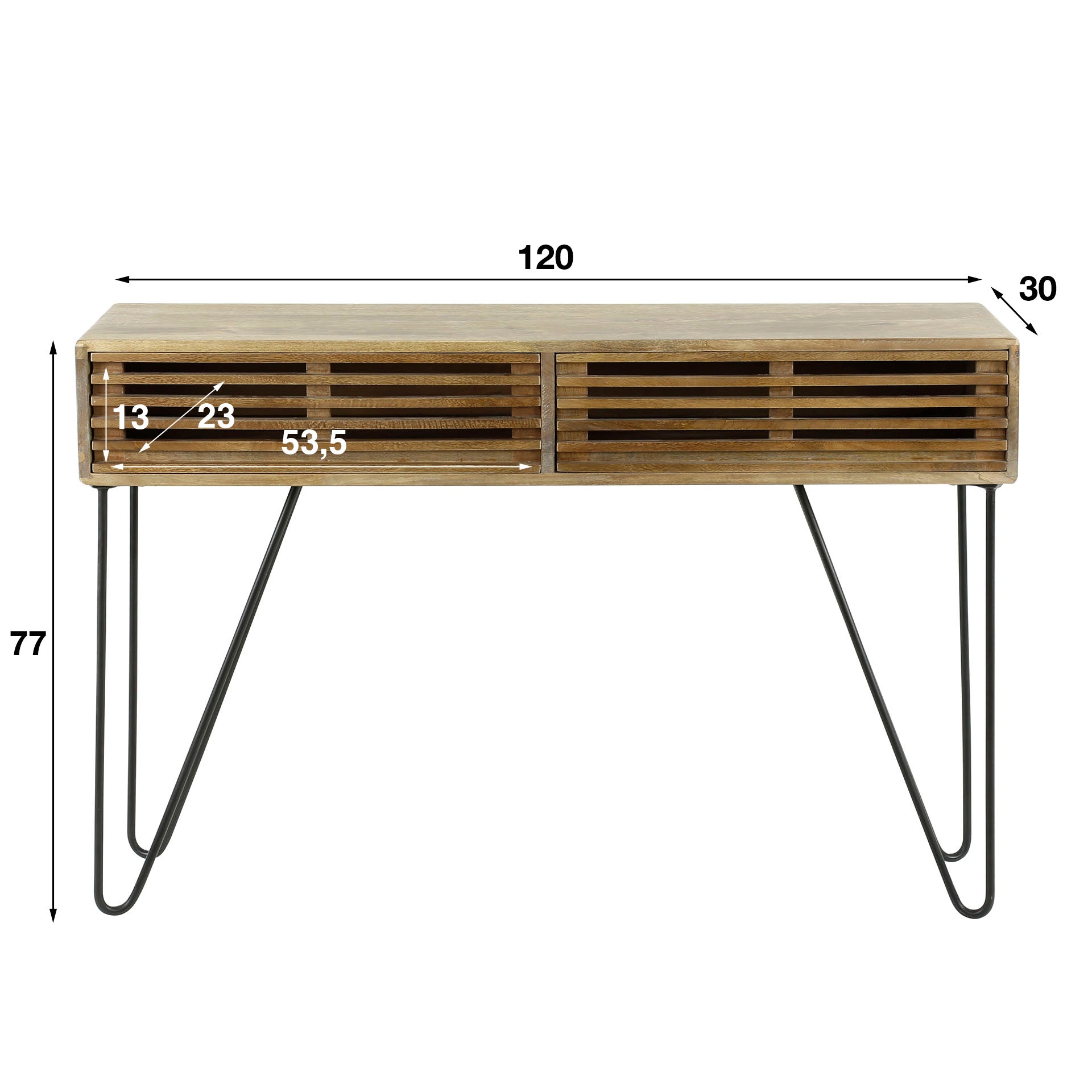 Kaptafel met lades - Zandkleurig