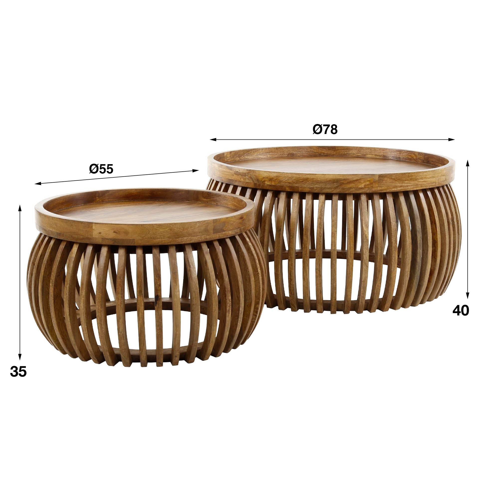 Salontafelset Tweak Curve - Set van 2