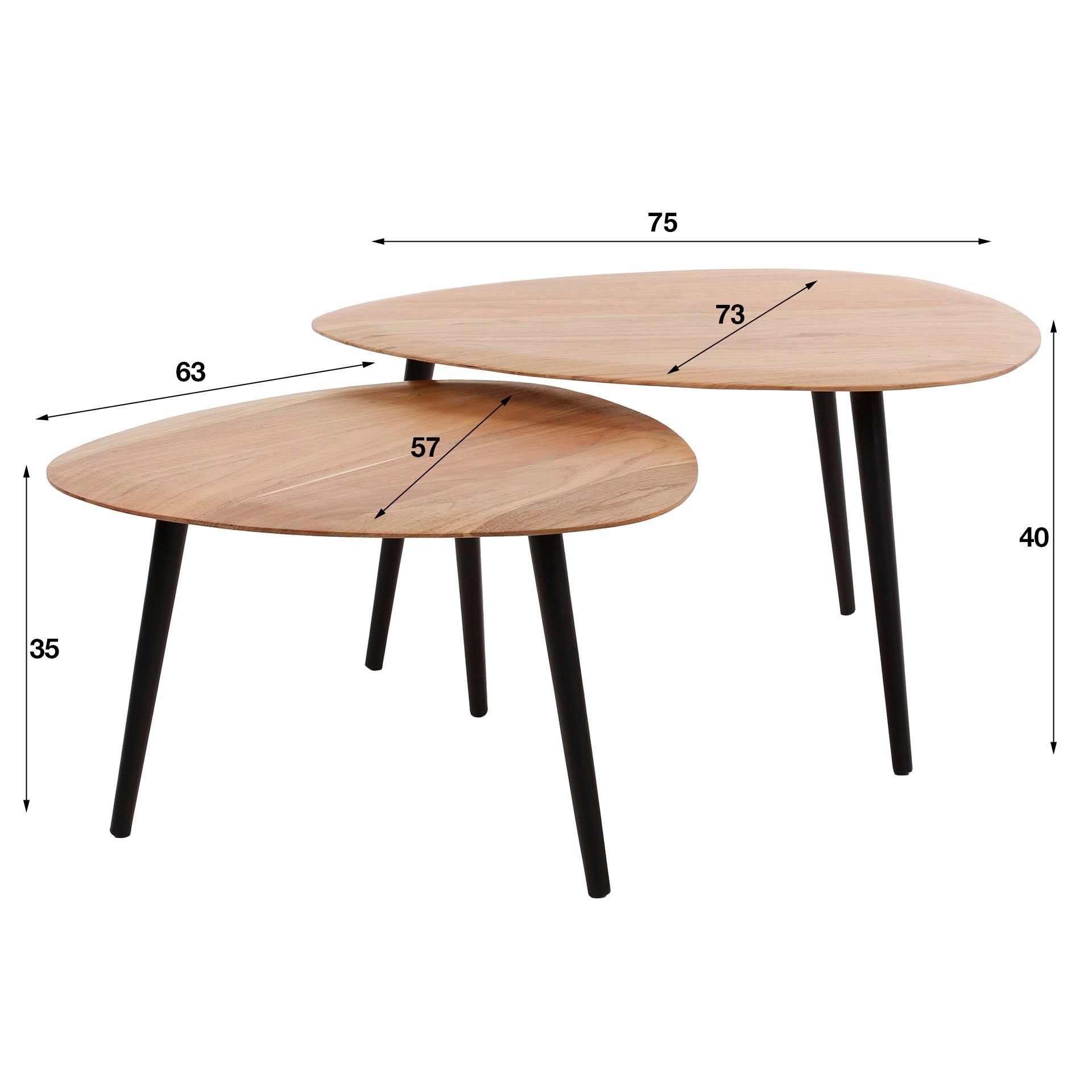 Salontafel set - 2 stuks
