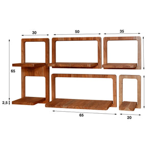 Wandschap Curvy - Set van 5 planken