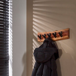 Kapstok hout met vijf haken