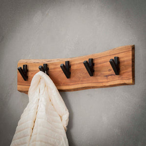 Kapstok hout met vijf haken