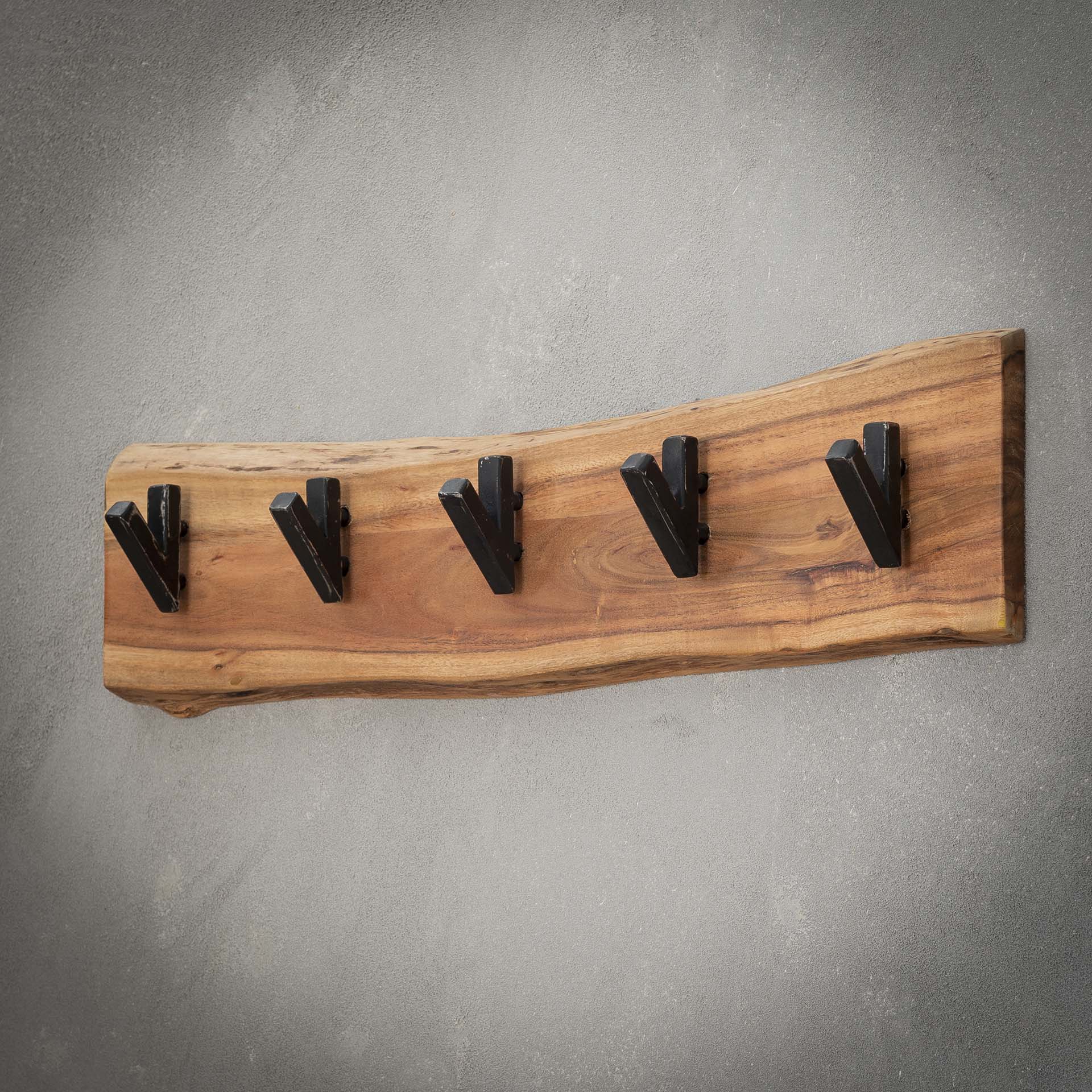 Kapstok hout met vijf haken