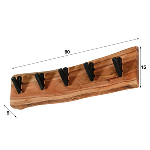Kapstok hout met vijf haken
