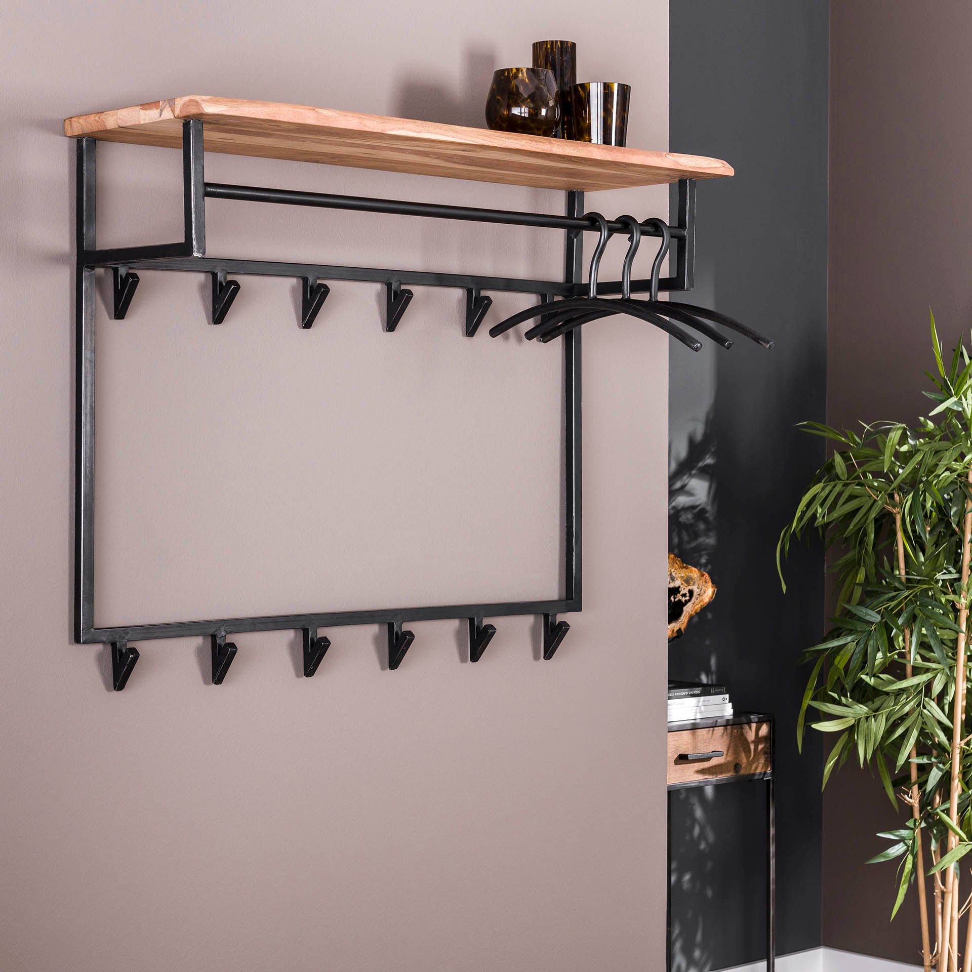 Kapstok met Hoedenplank en Haken