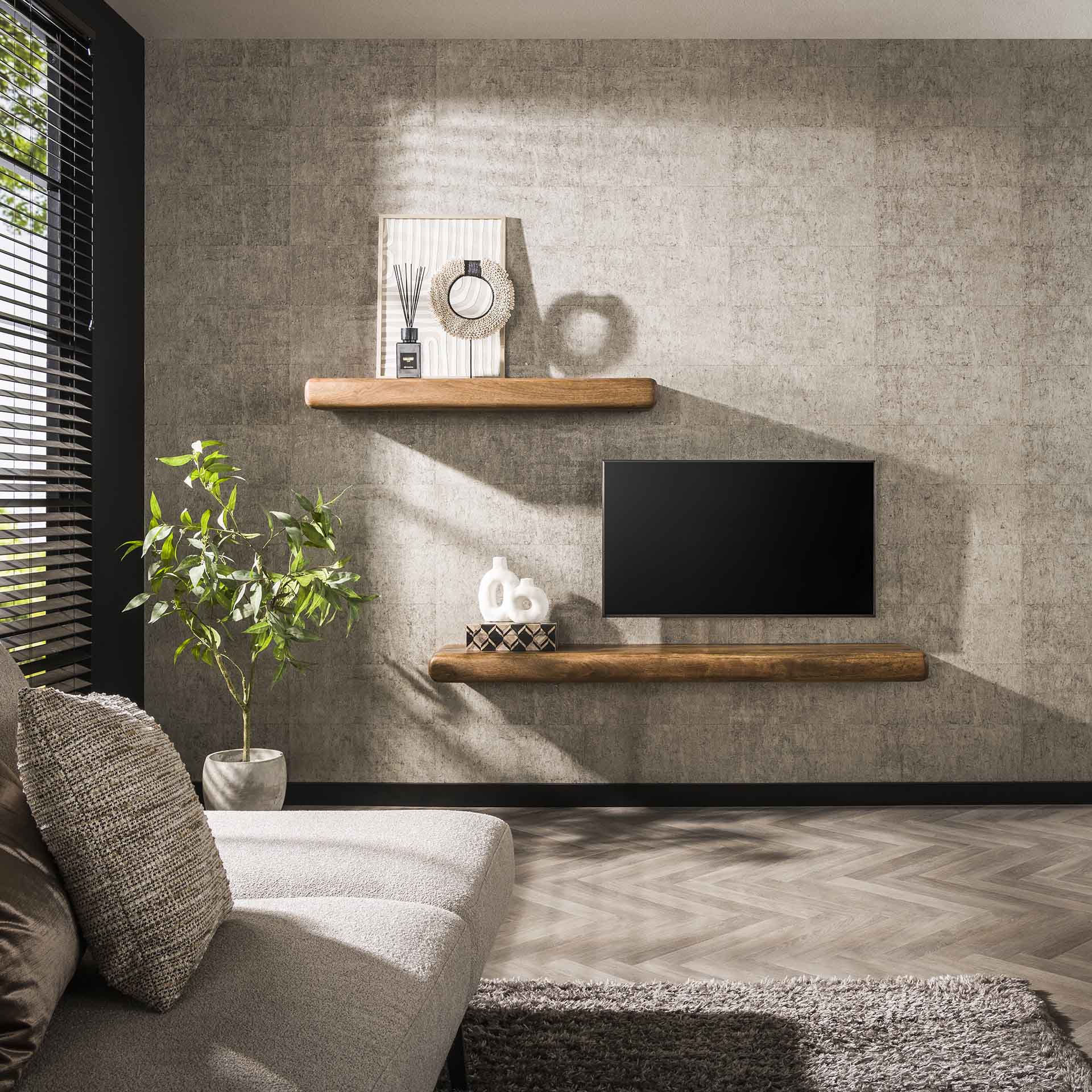 Wandplank Mangohout 170 cm