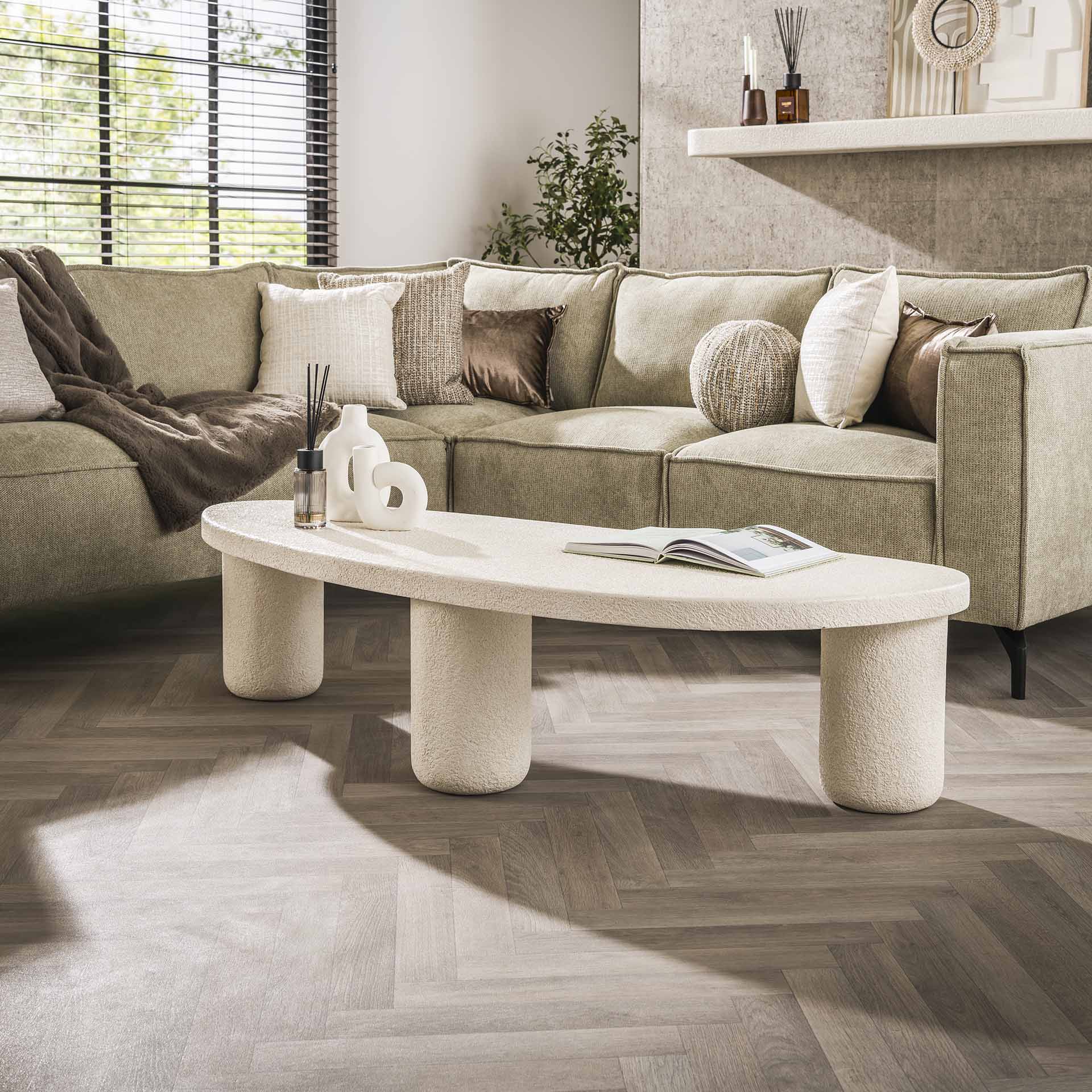 Salontafel Kiezel Driehoek XL