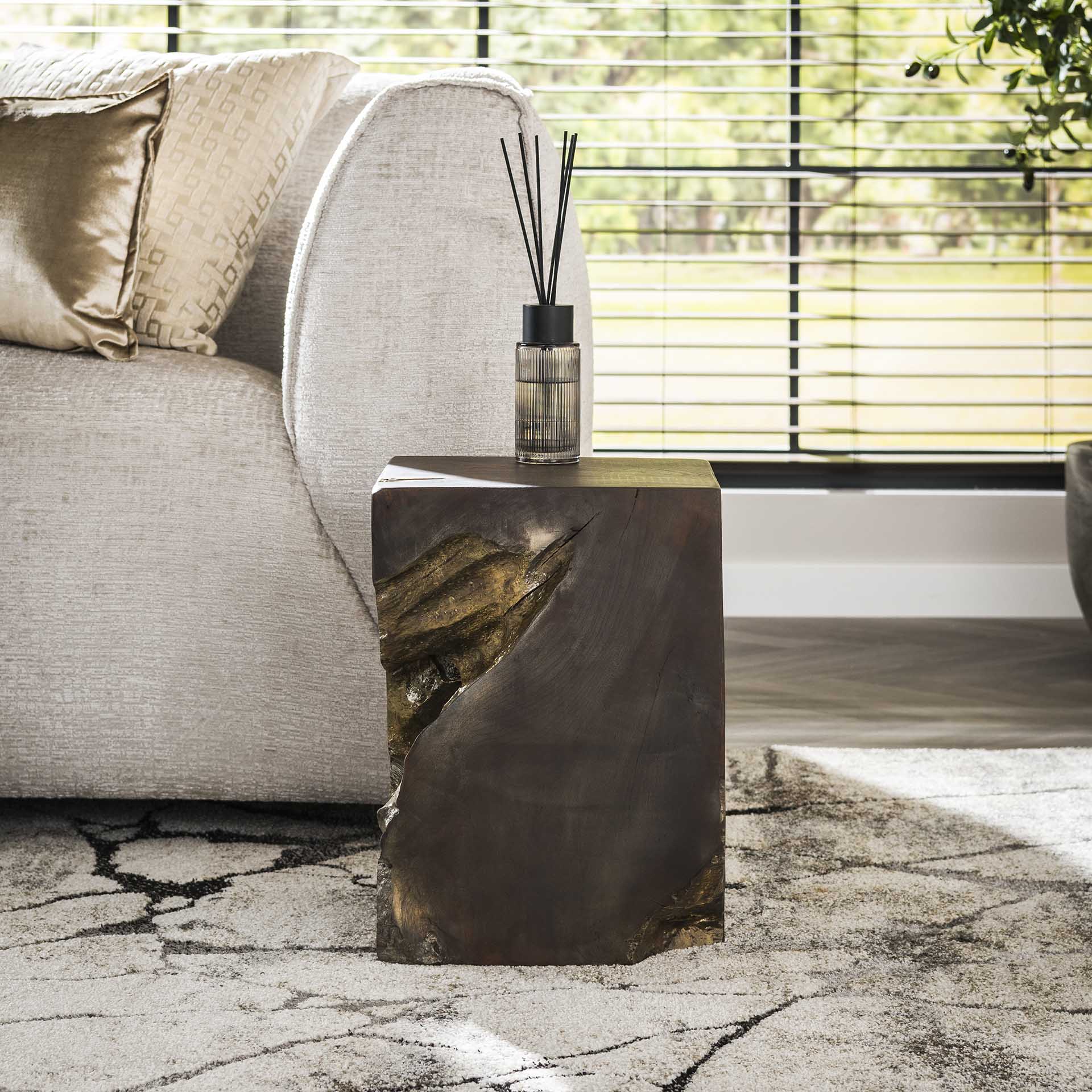 Bijzettafel Square Grey and Gold