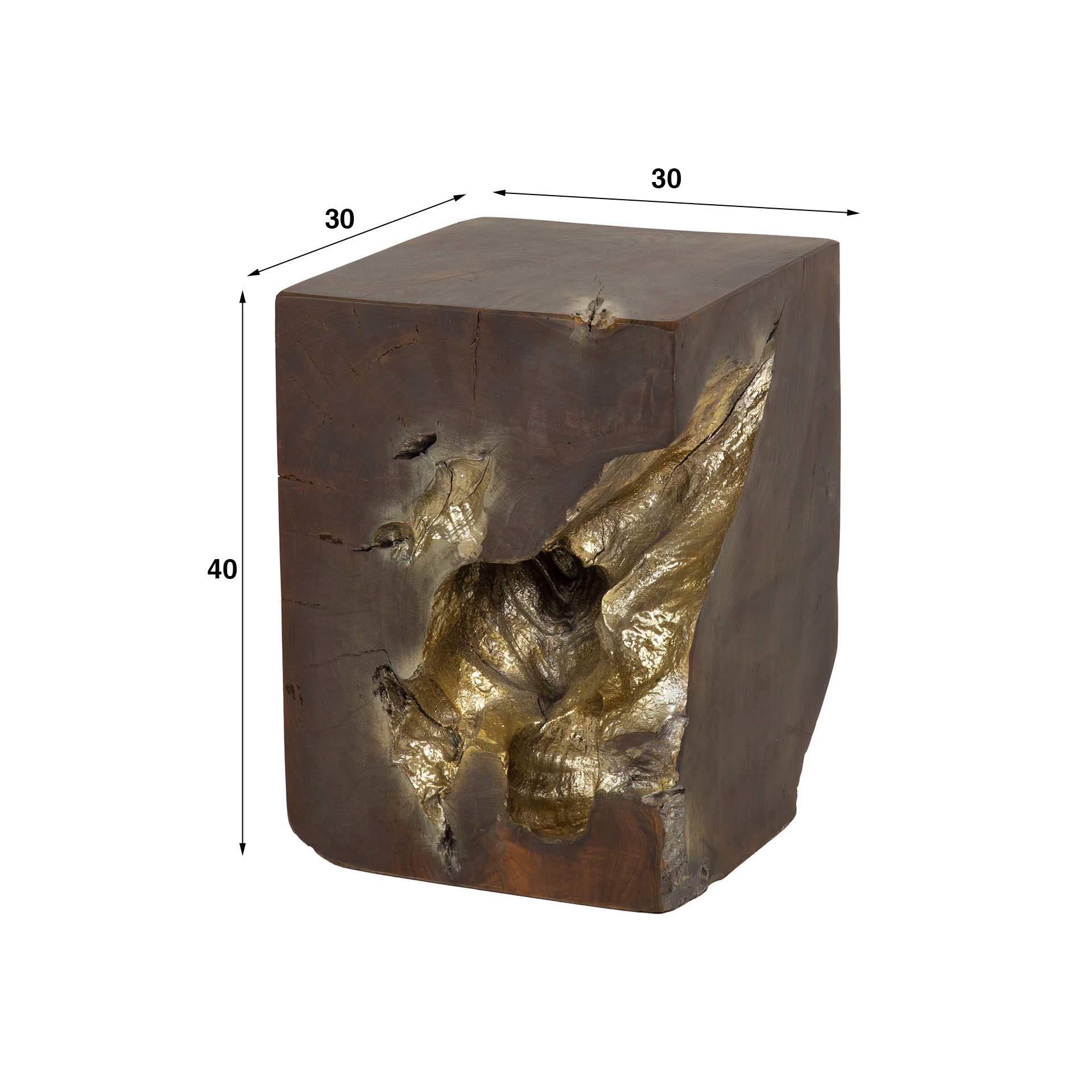 Bijzettafel Square Grey and Gold