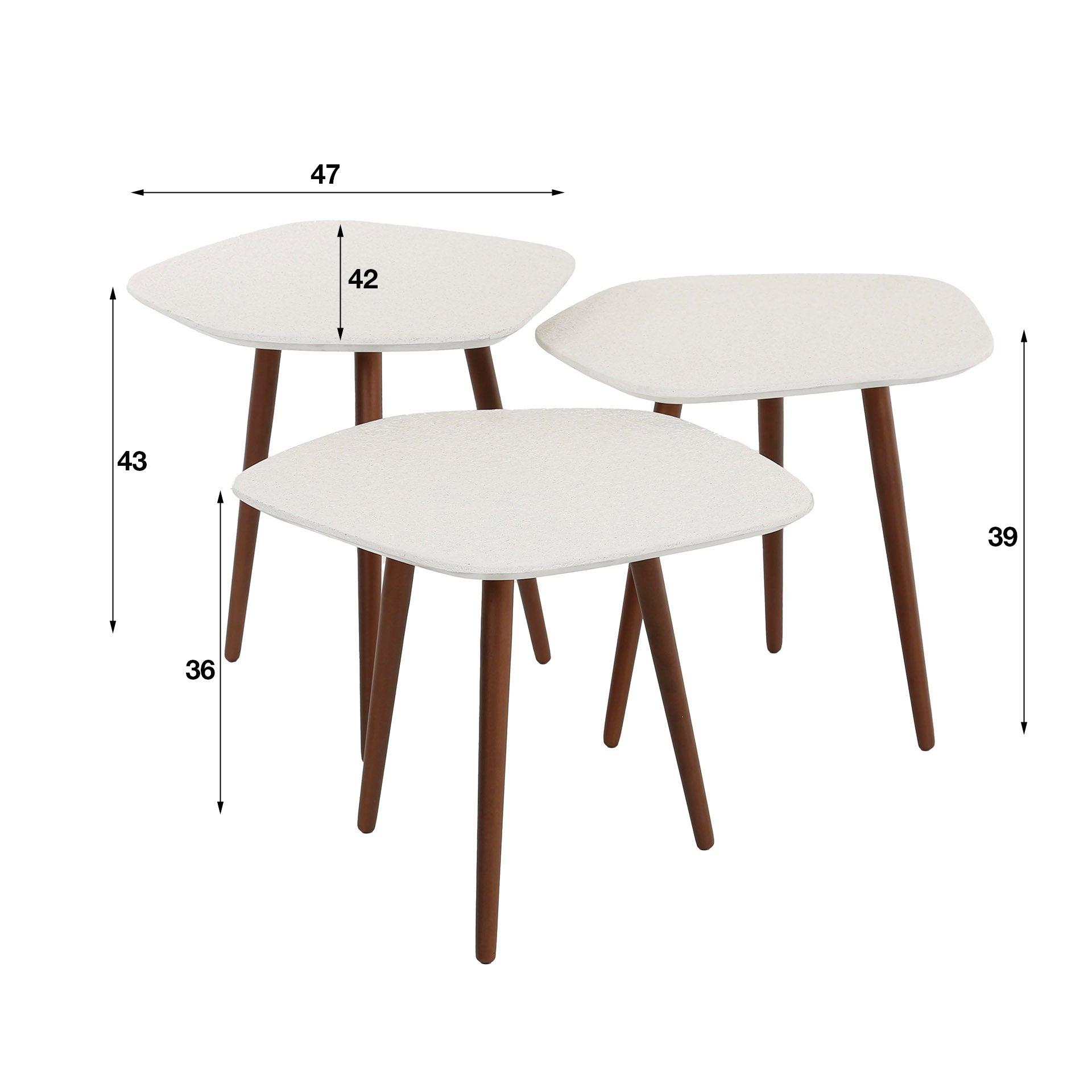 Salontafelset Point Stone - Set van 3