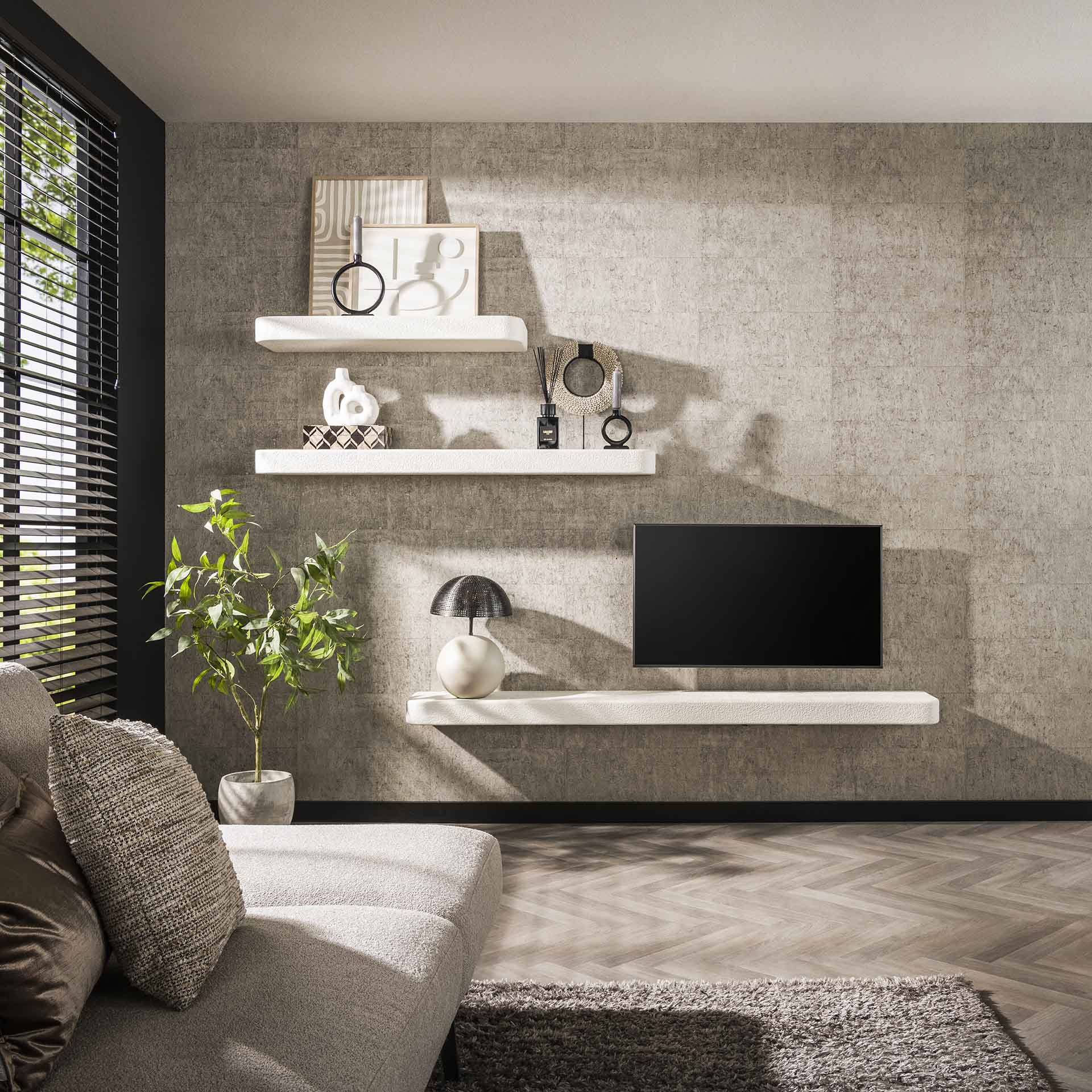 Wandplank 200 cm - Met metalen beugels
