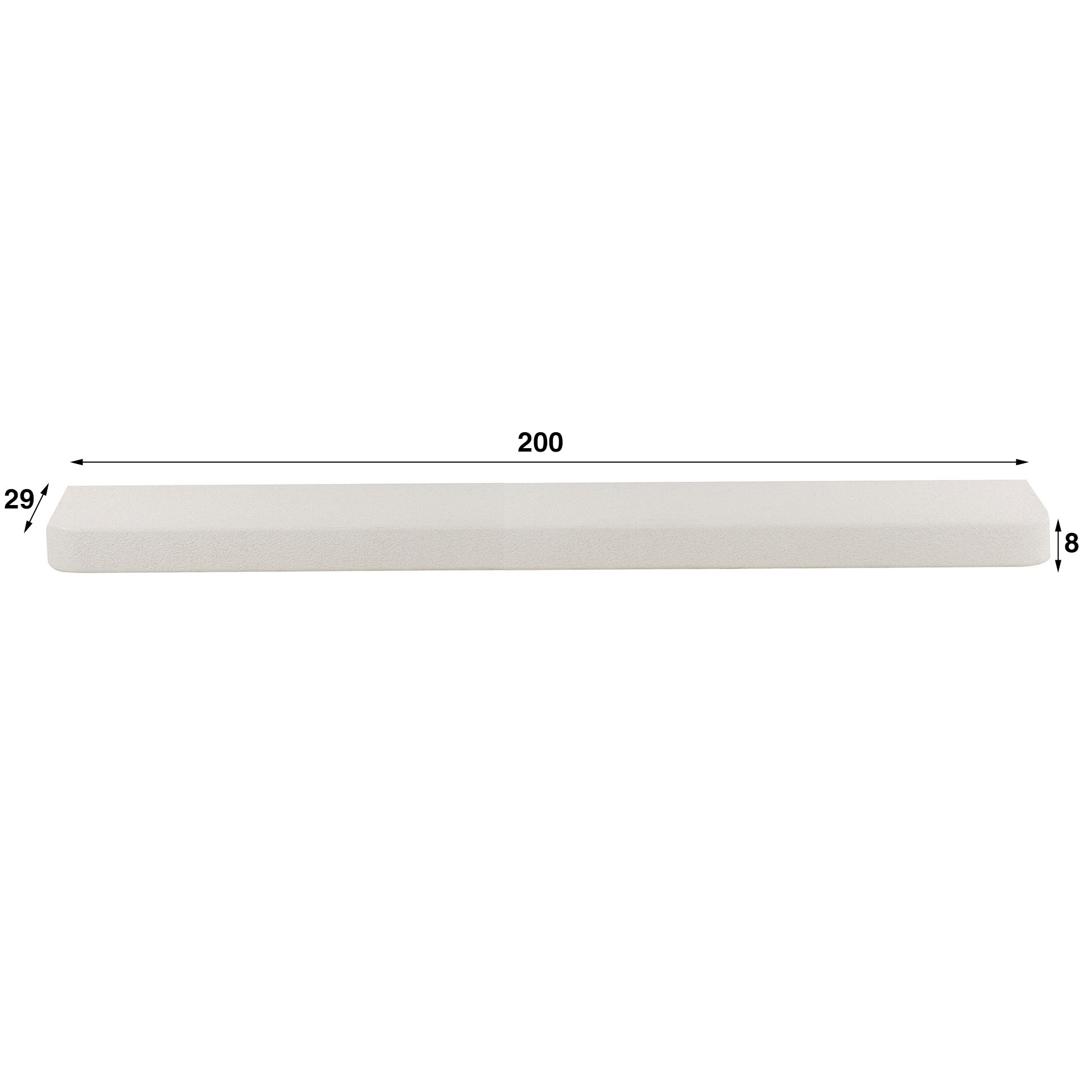 Wandplank 200 cm - Met metalen beugels