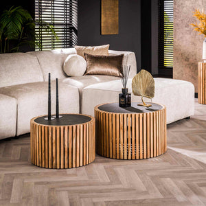 Salontafel Slate Round - Set van 2