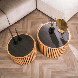 Salontafel Slate Round - Set van 2