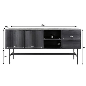 Dressoir Mangohout Zwart