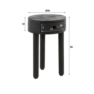 Nachtkastje Round Full Wood