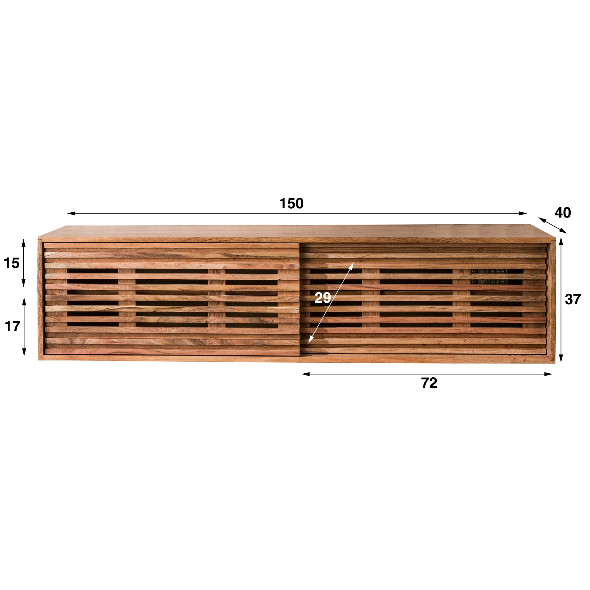 TV-meubel zwevend 150 cm