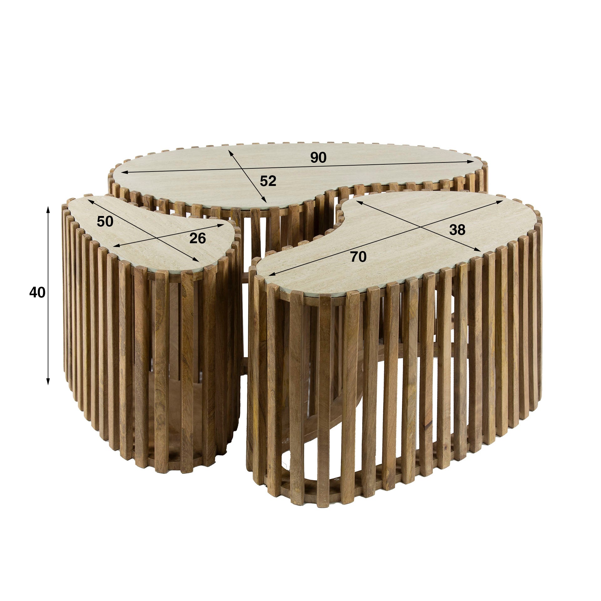 Salontafelset Nuovo - Set van 3
