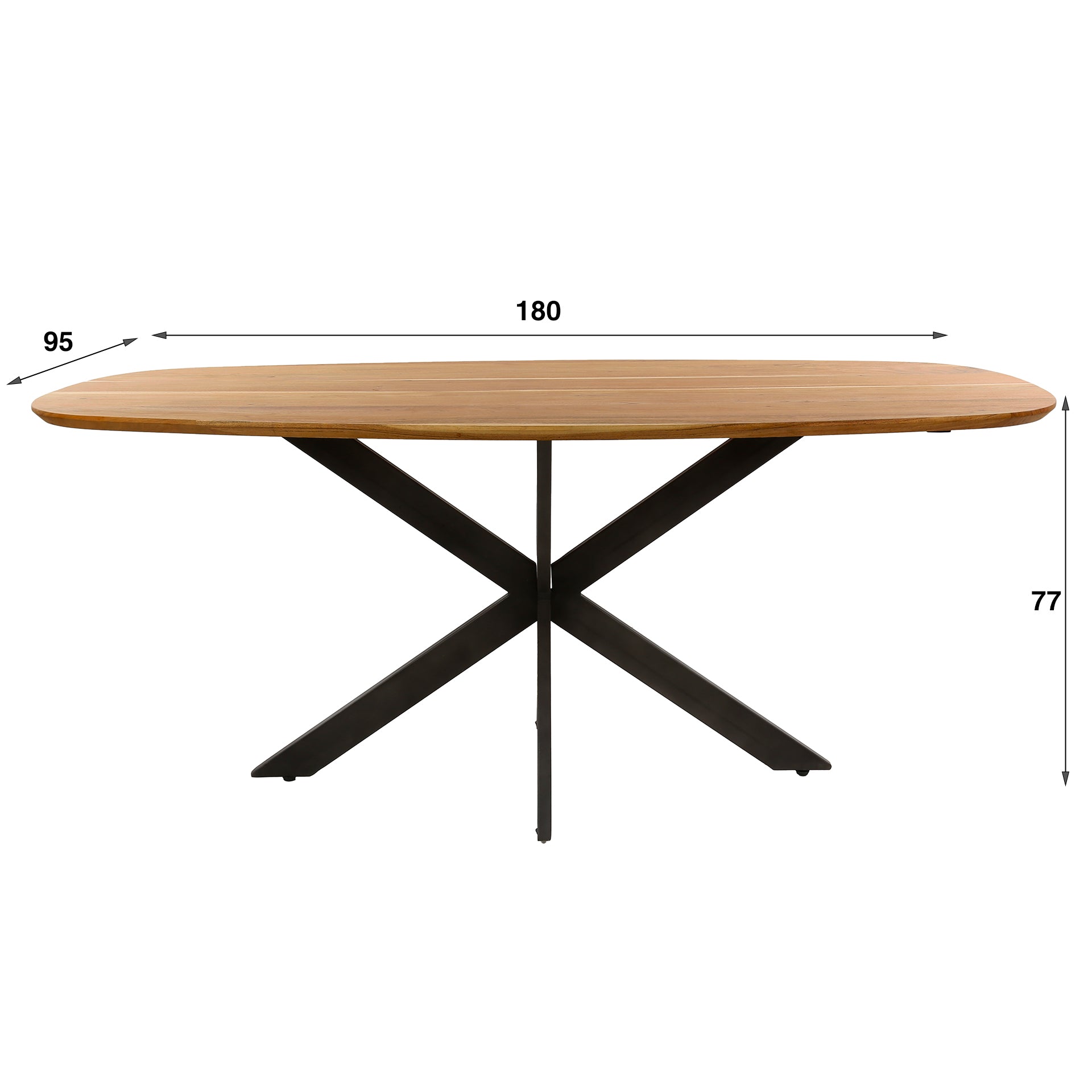 Eettafel Arhus Solid ovalen blad