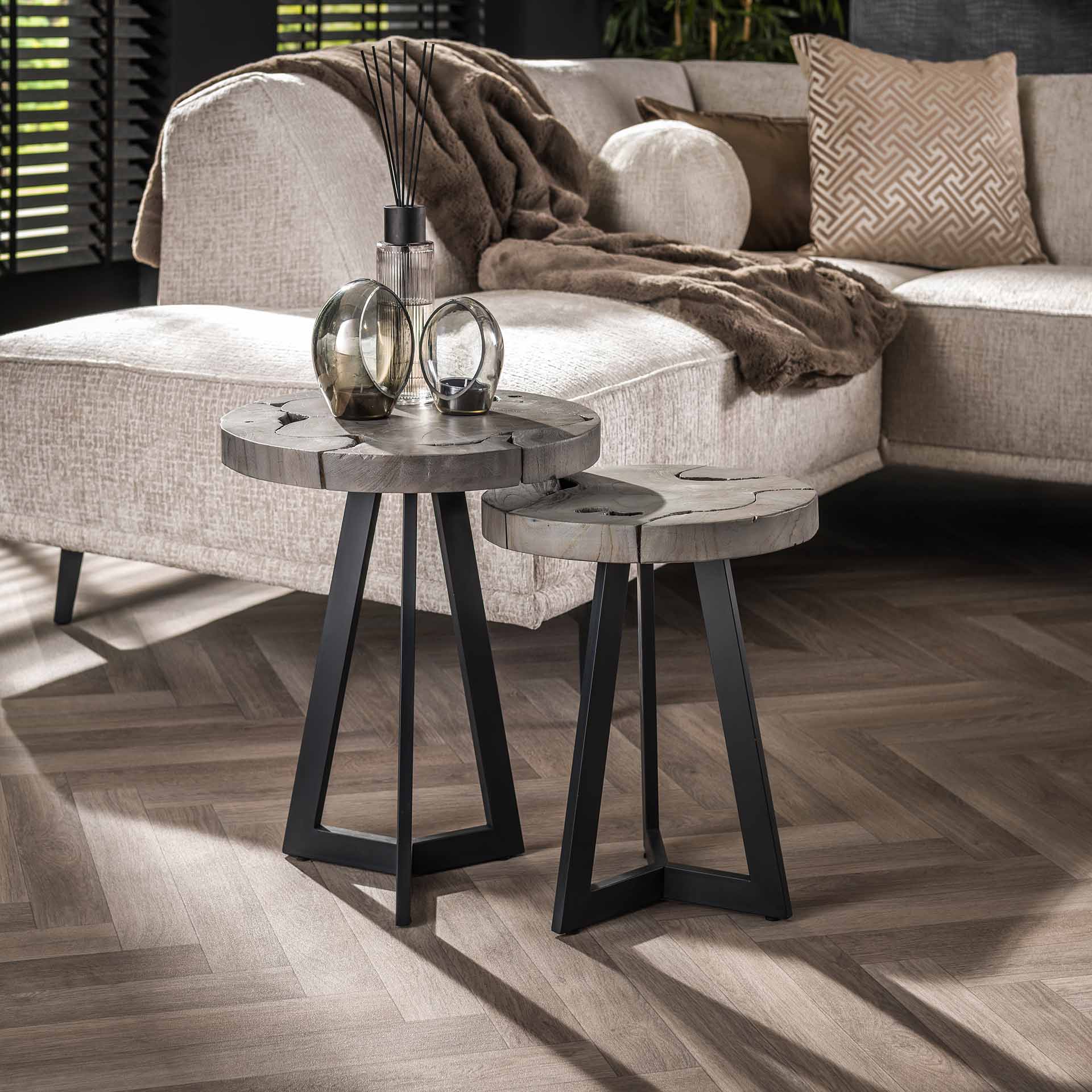 Bijzettafels Grey Mix - Set van 2