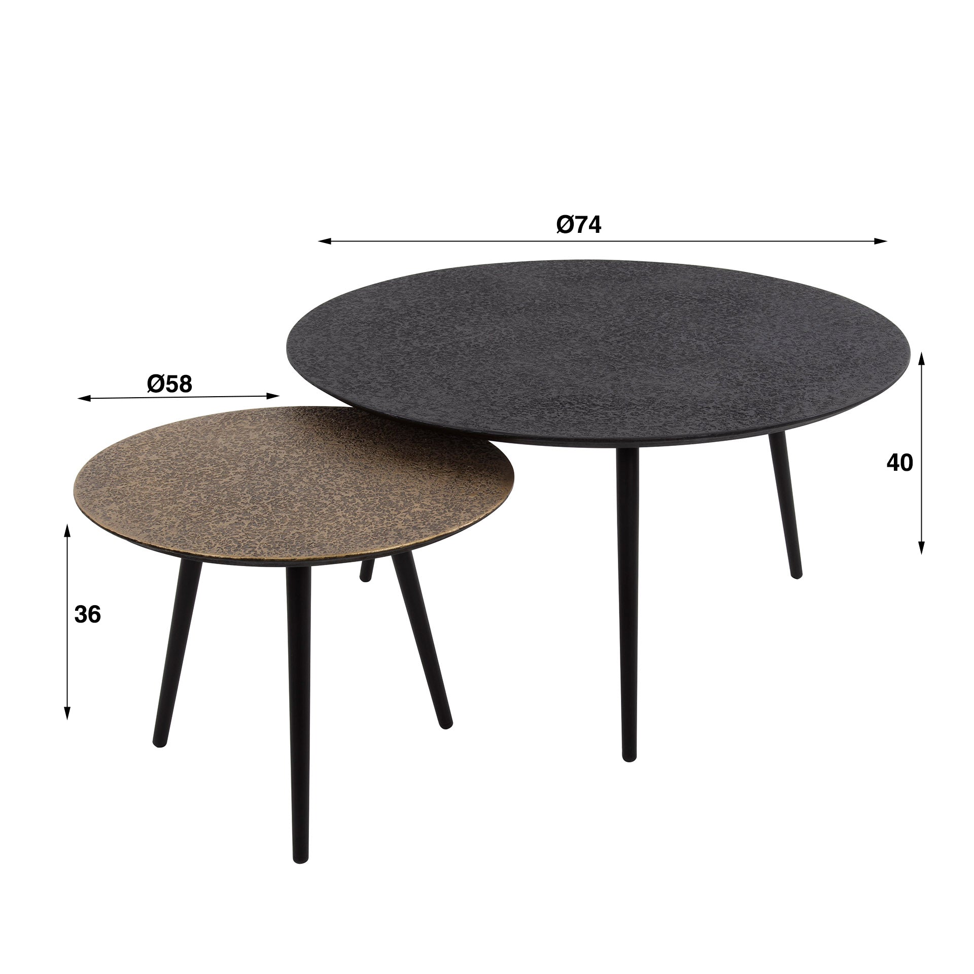Salontafel Set - 2 Stuks Ronde Tafels