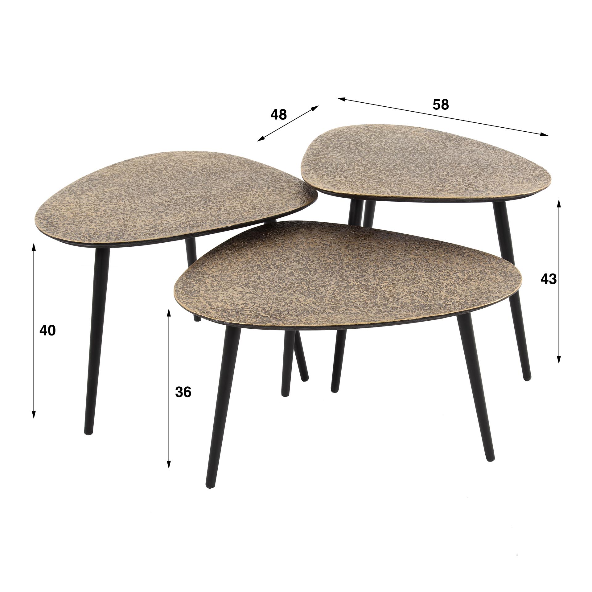 Salontafel Set Driehoek - Set van 3