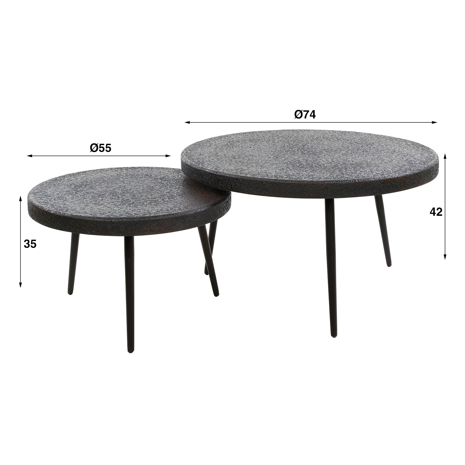 Salontafel Bulky Ferro - Set van 2