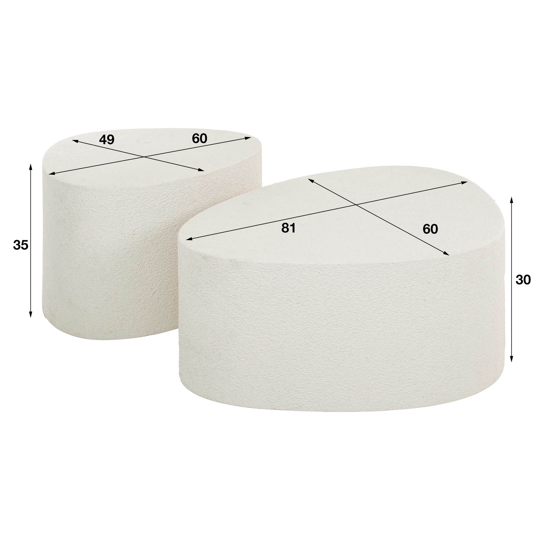Salontafel Driehoek - Set van 2