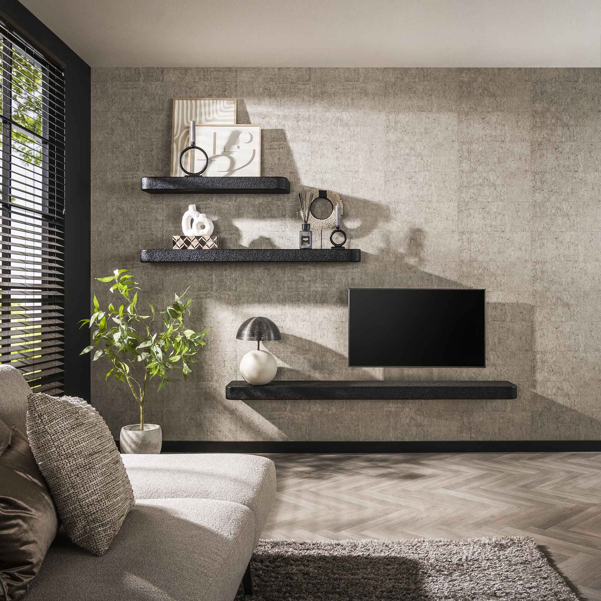 Wandplank Liquid Metal 150 cm