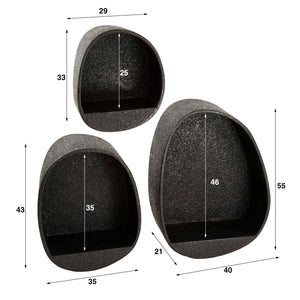 Set van 3 Metallic Druppelvormige Wandschappen