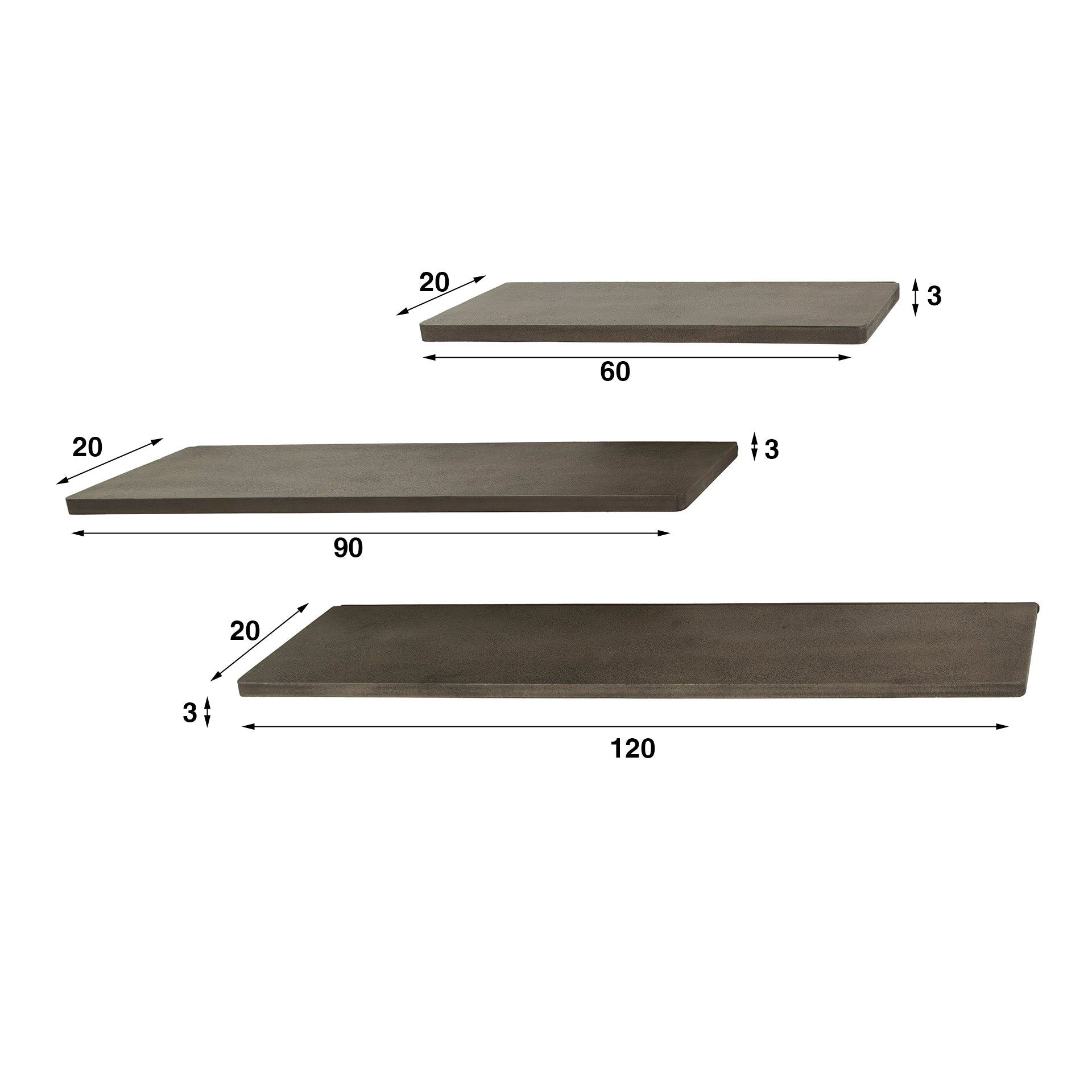 Wandplanken Ferro - Set van 3