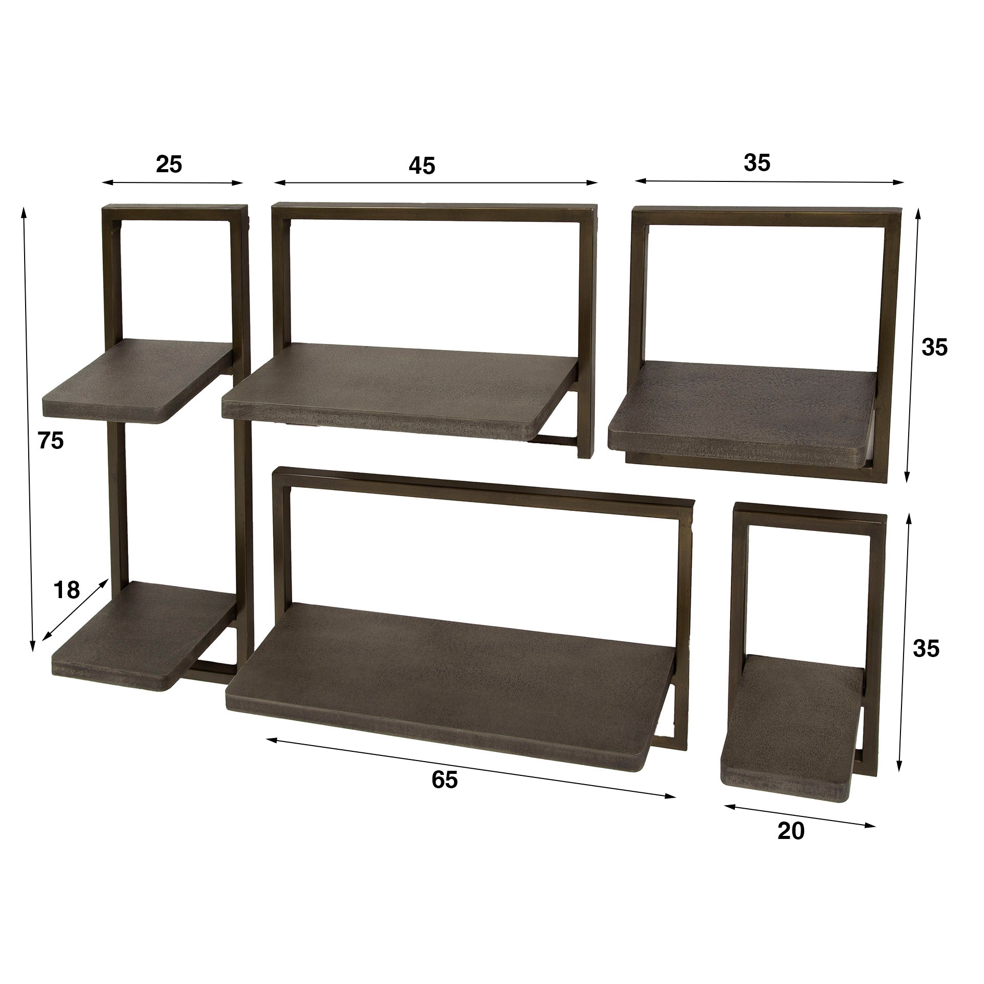 Set van 5 Wandschappen Ferro