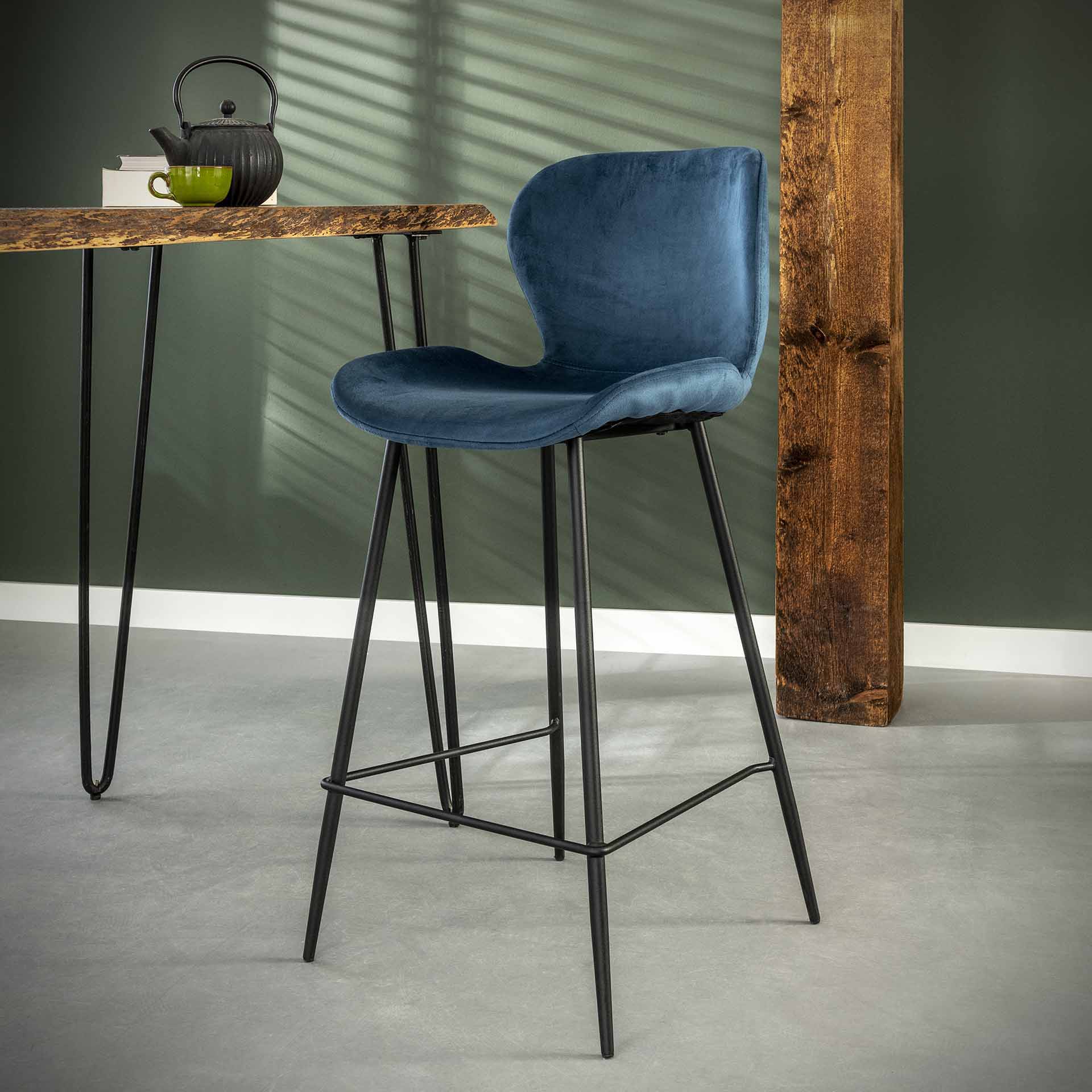 Barstoel Set - 4 Stuks Deep Blue