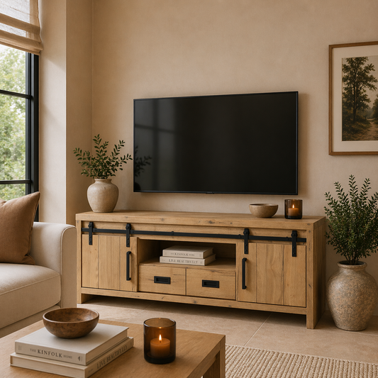 Cottage TV kast groot 2 DR/2LA/1 OPEN