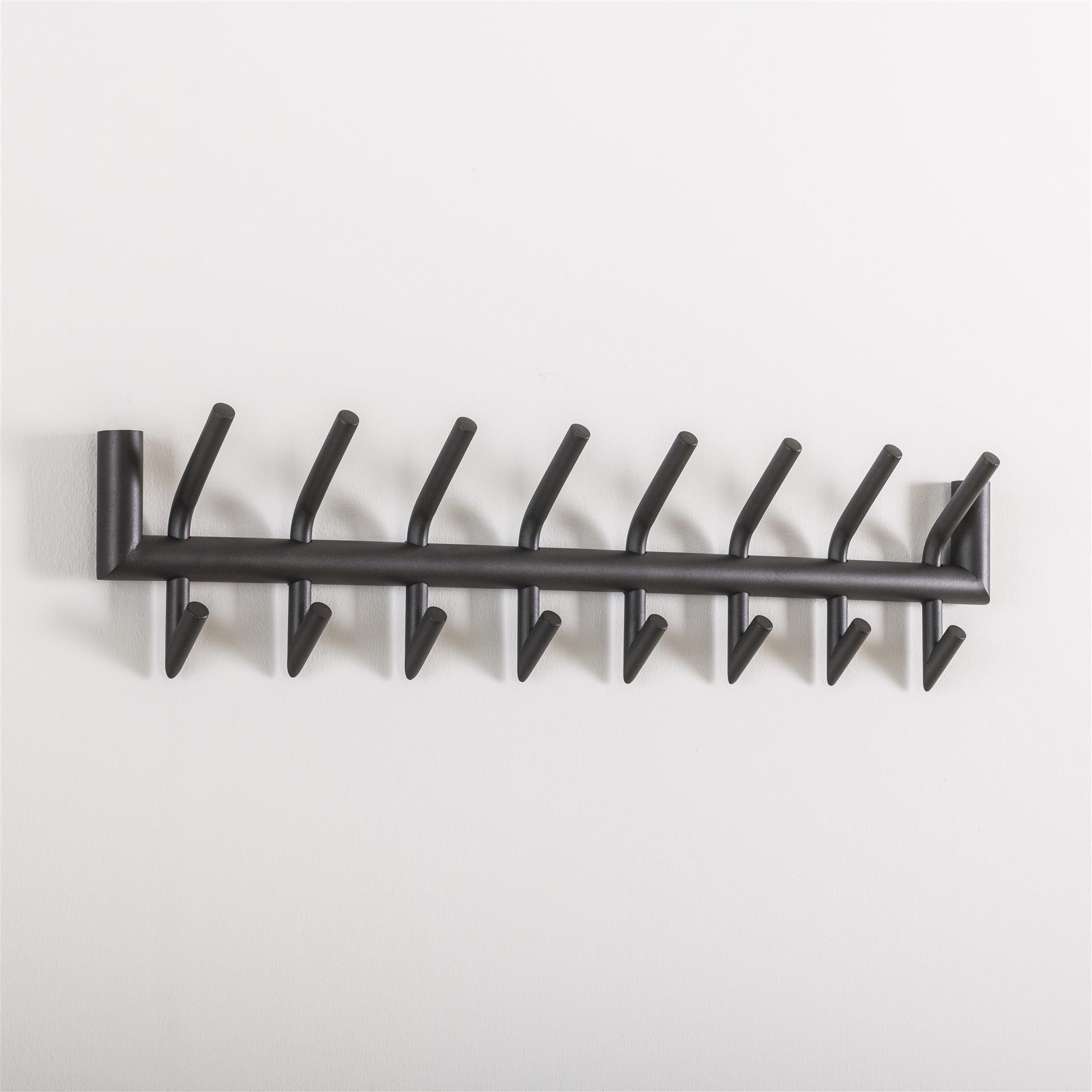 Garderobe met 16 haakjes - Mat donkergrijs