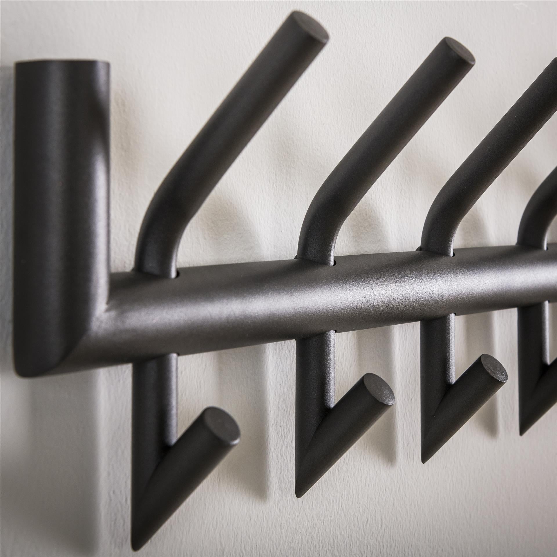 Garderobe met 16 haakjes - Mat donkergrijs