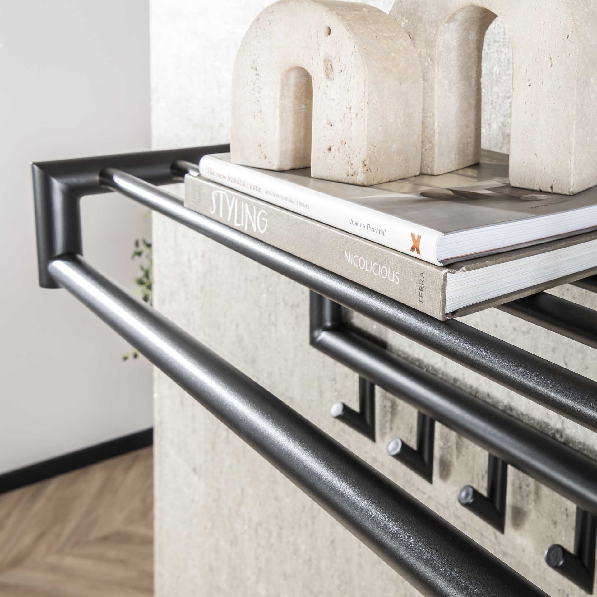 Kapstok Met Hoedenplank - Mat Donkergrijs