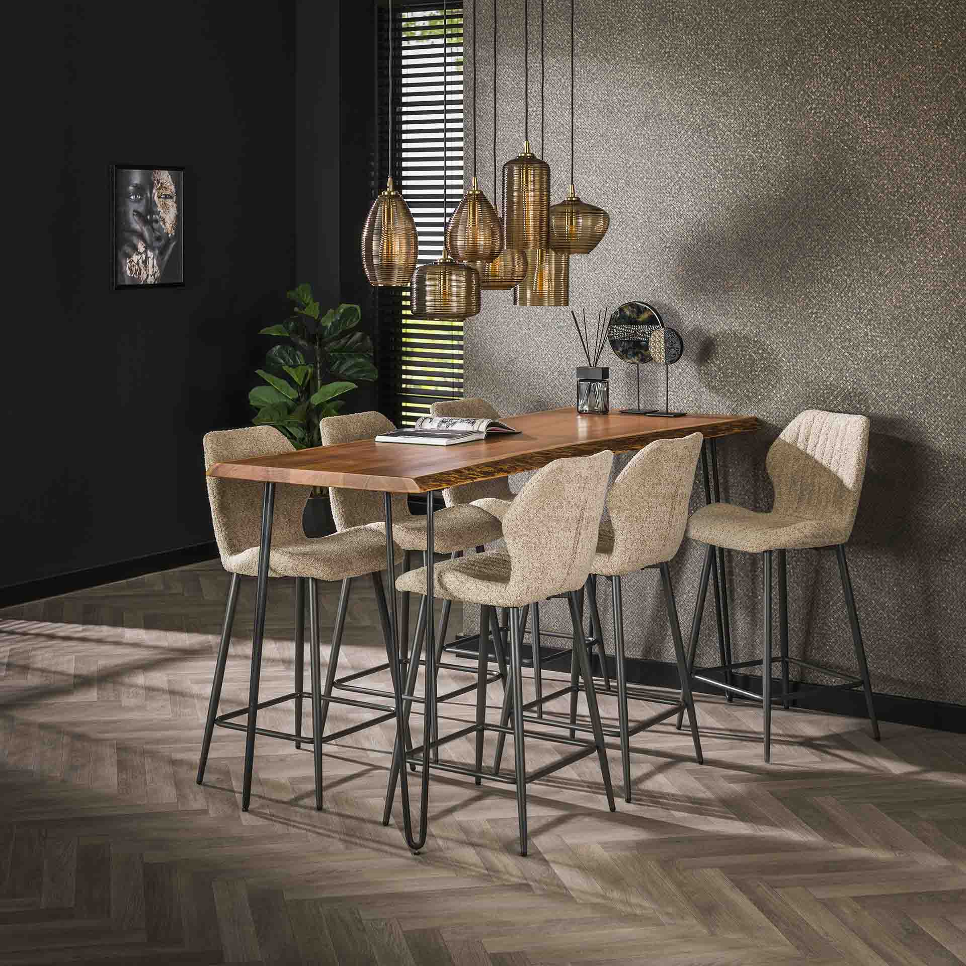 Barstoel Bouclé - Set van 2