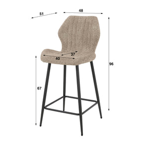 Barstoel Bouclé - Set van 2