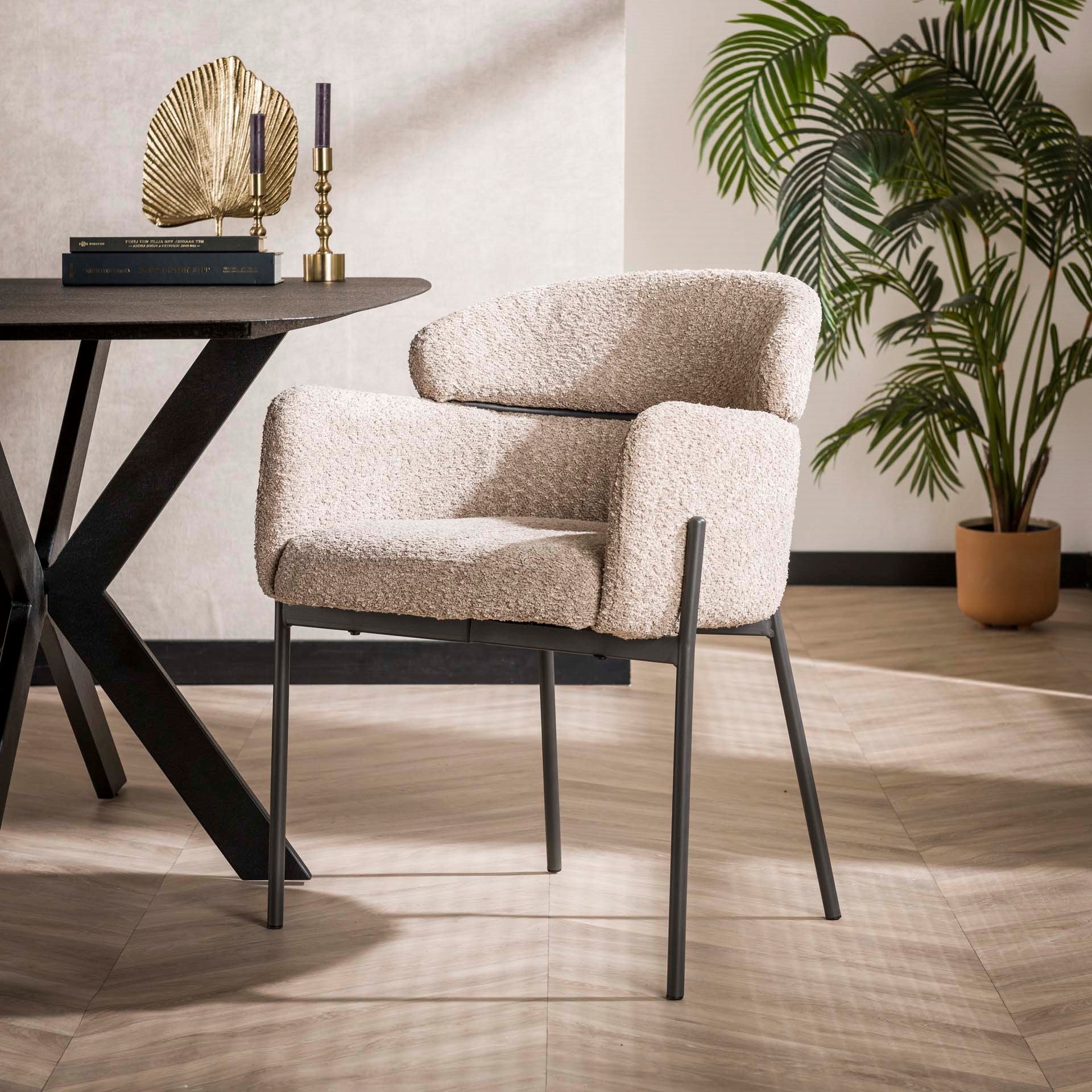 Armstoel Bouclé - Set van 2