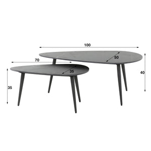 Salontafel Niervorm - Set van 2