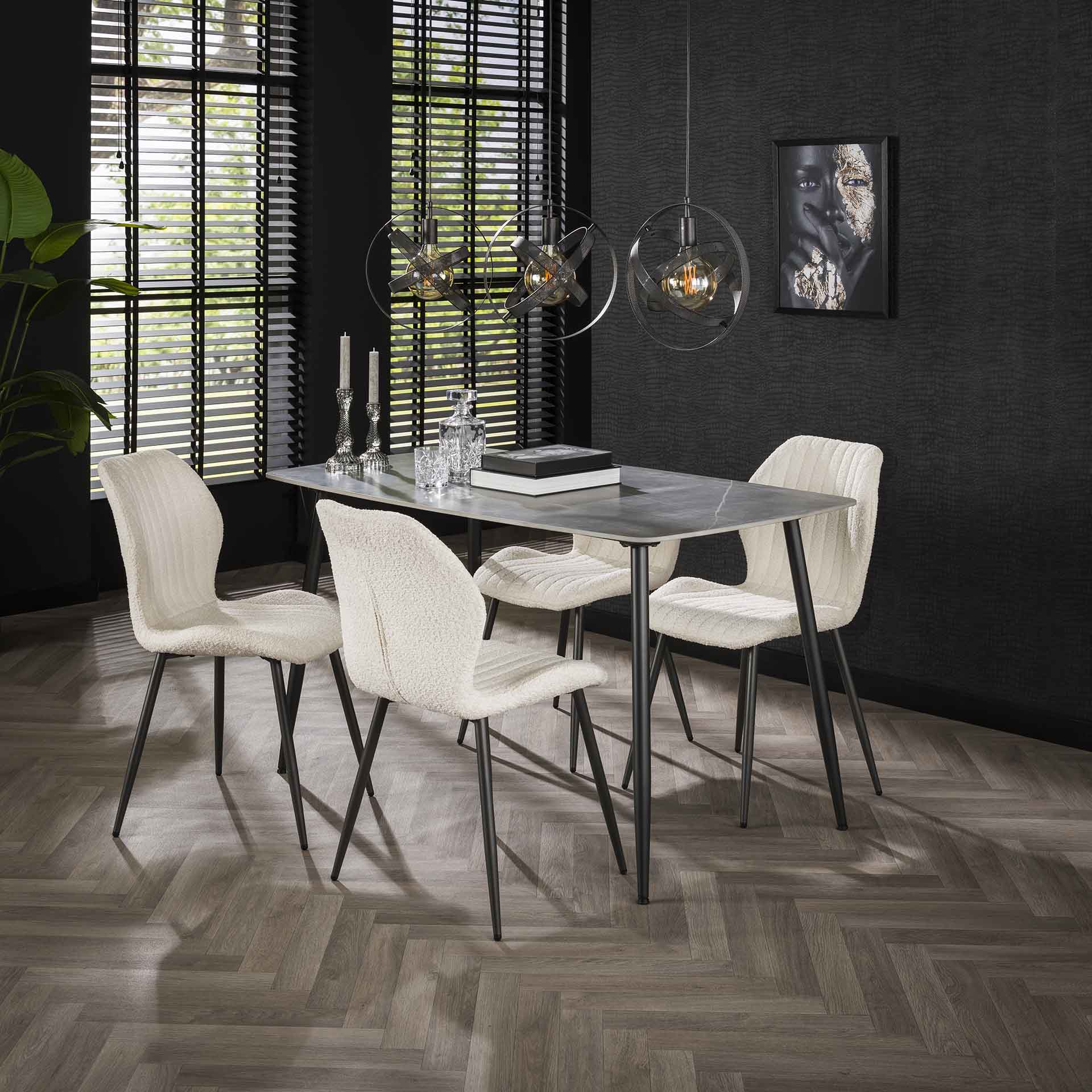 Eettafel 140 cm keramiek naturel