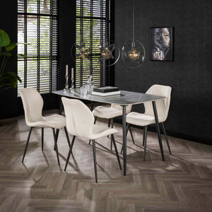 Eettafel 140 cm keramiek naturel
