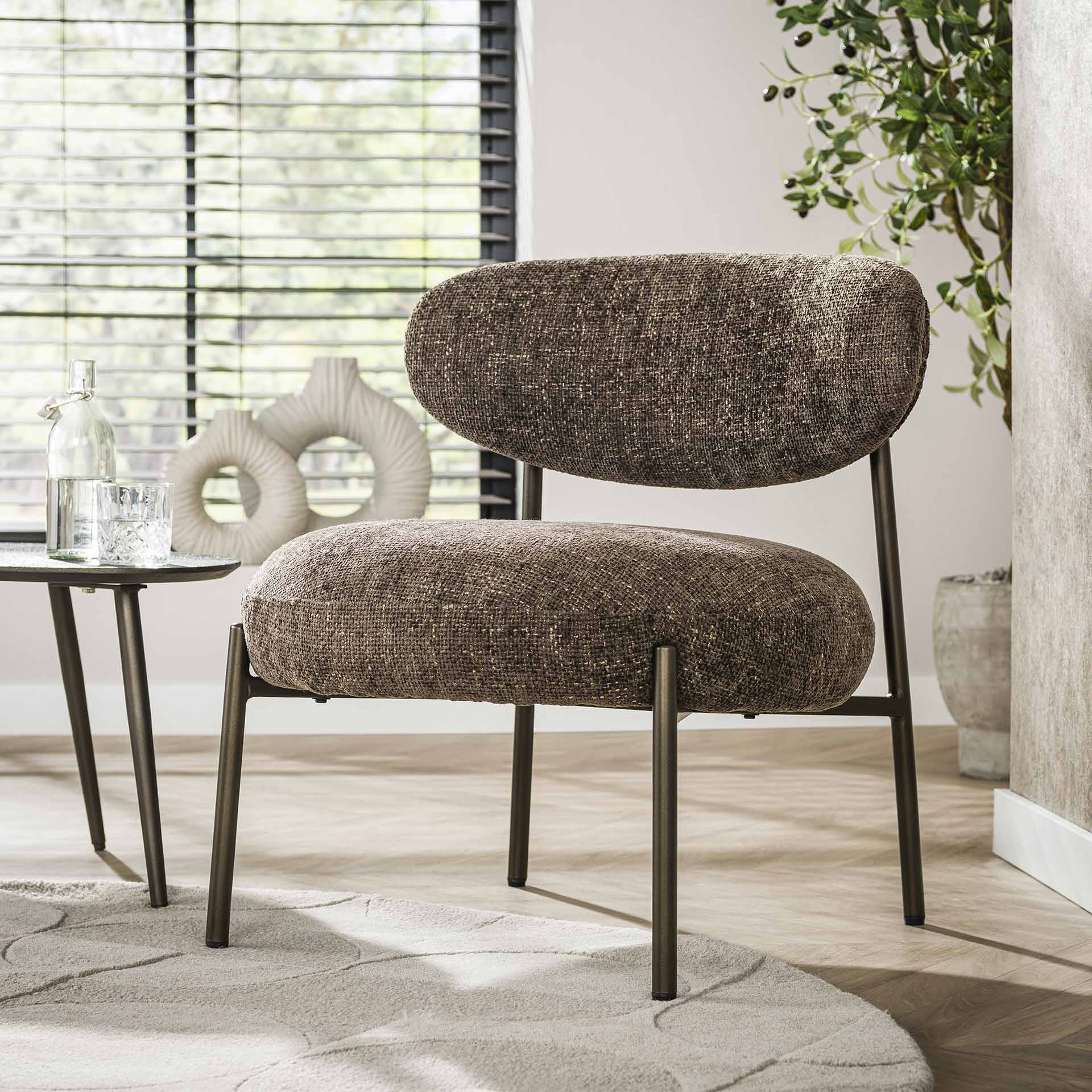 Fauteuil Round - Tissee Cargo Bruin