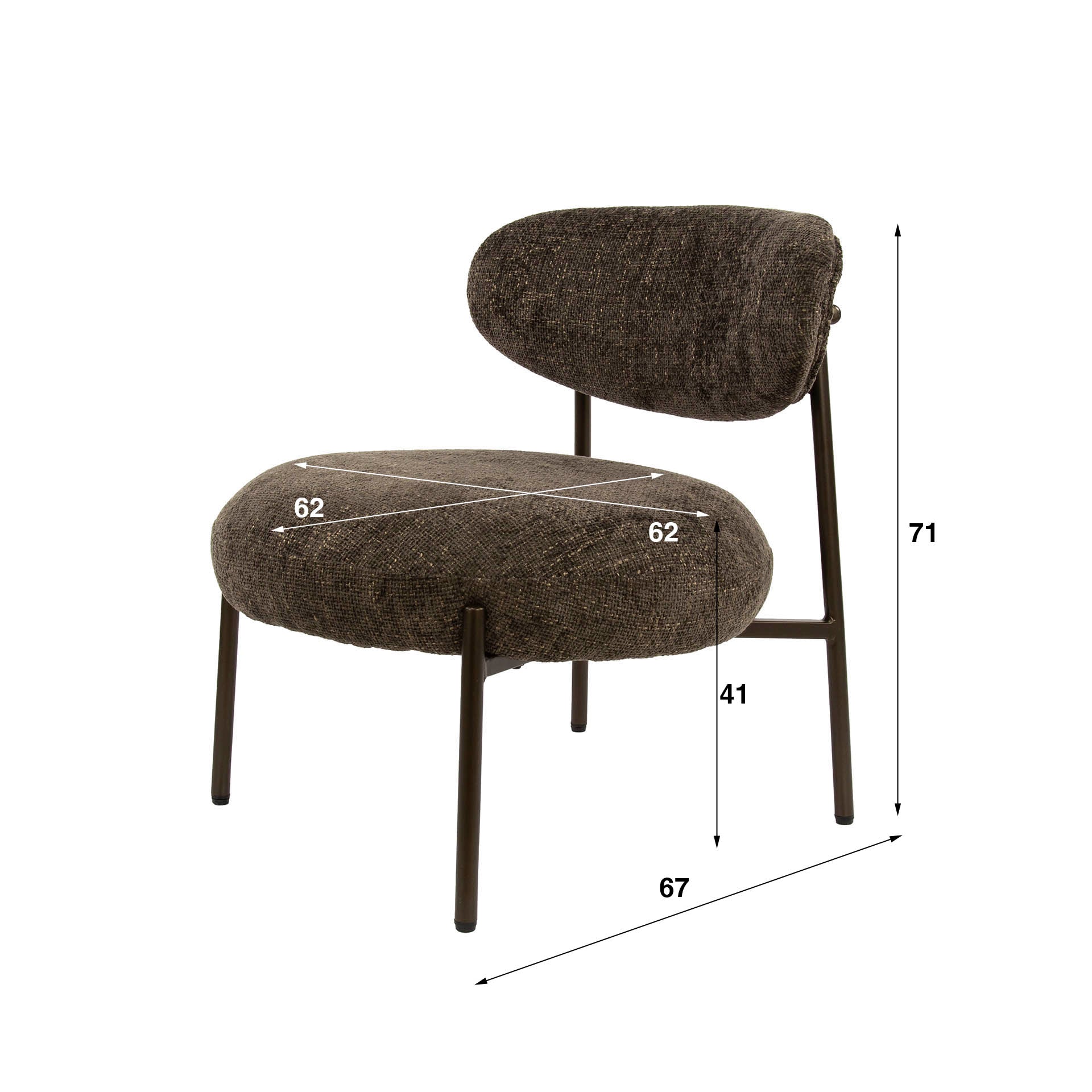 Fauteuil Round - Tissee Cargo Bruin