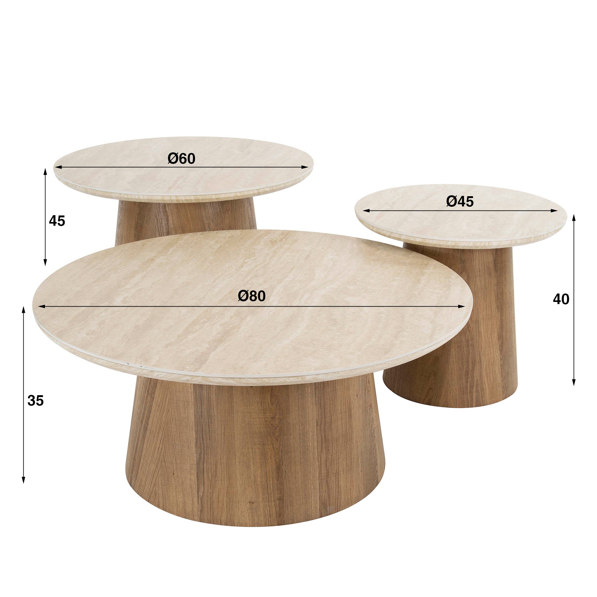 Salontafel Romano - Set van 3